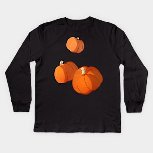 Pumpkins in Fall Autumn Holiday Kids Long Sleeve T-Shirt